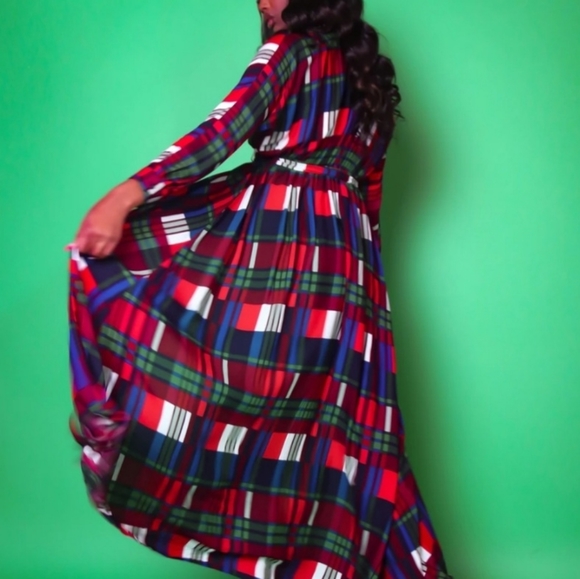 Printed Maxi Dress/ Button Down shirt - Picture 2 of 4